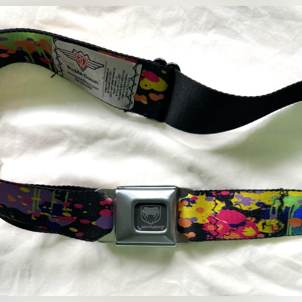 Vintage Dodge Viper Paint Splatter Buckle Down Belt